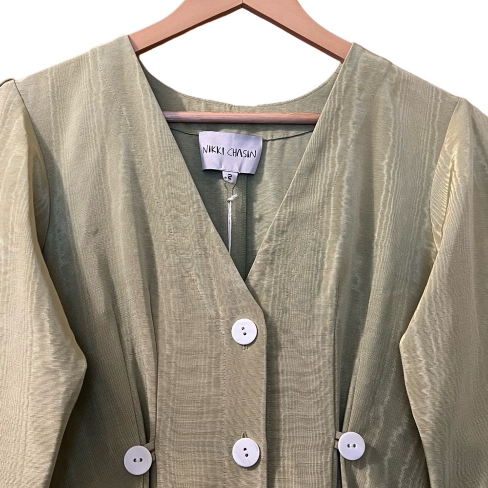 Nikki Chasin Dress Richter Button Midi Sz 2 — image 6 of 8